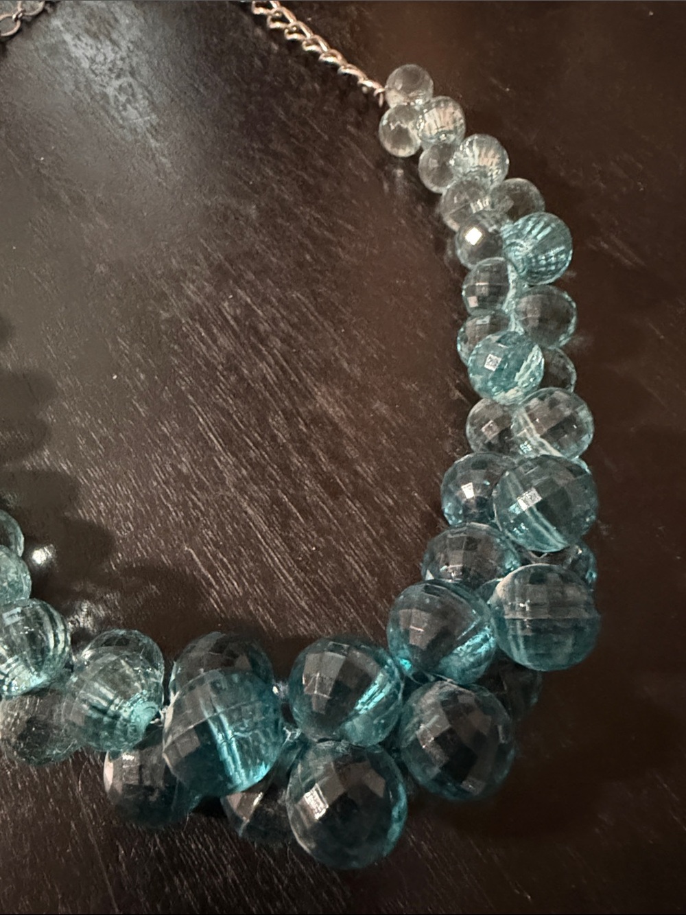 Blue Faceted Bead Statement Necklace - Picture 2 of 6